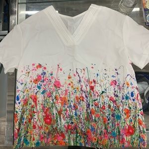 colorful t shirt, splashing paint decoration.